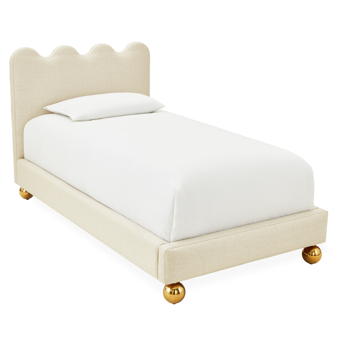 Ripple Twin Bed Frame - Modern Wooden Twin Size Bed for Kids & Teens - Perfect for Bedrooms, Dorms & Guest Rooms