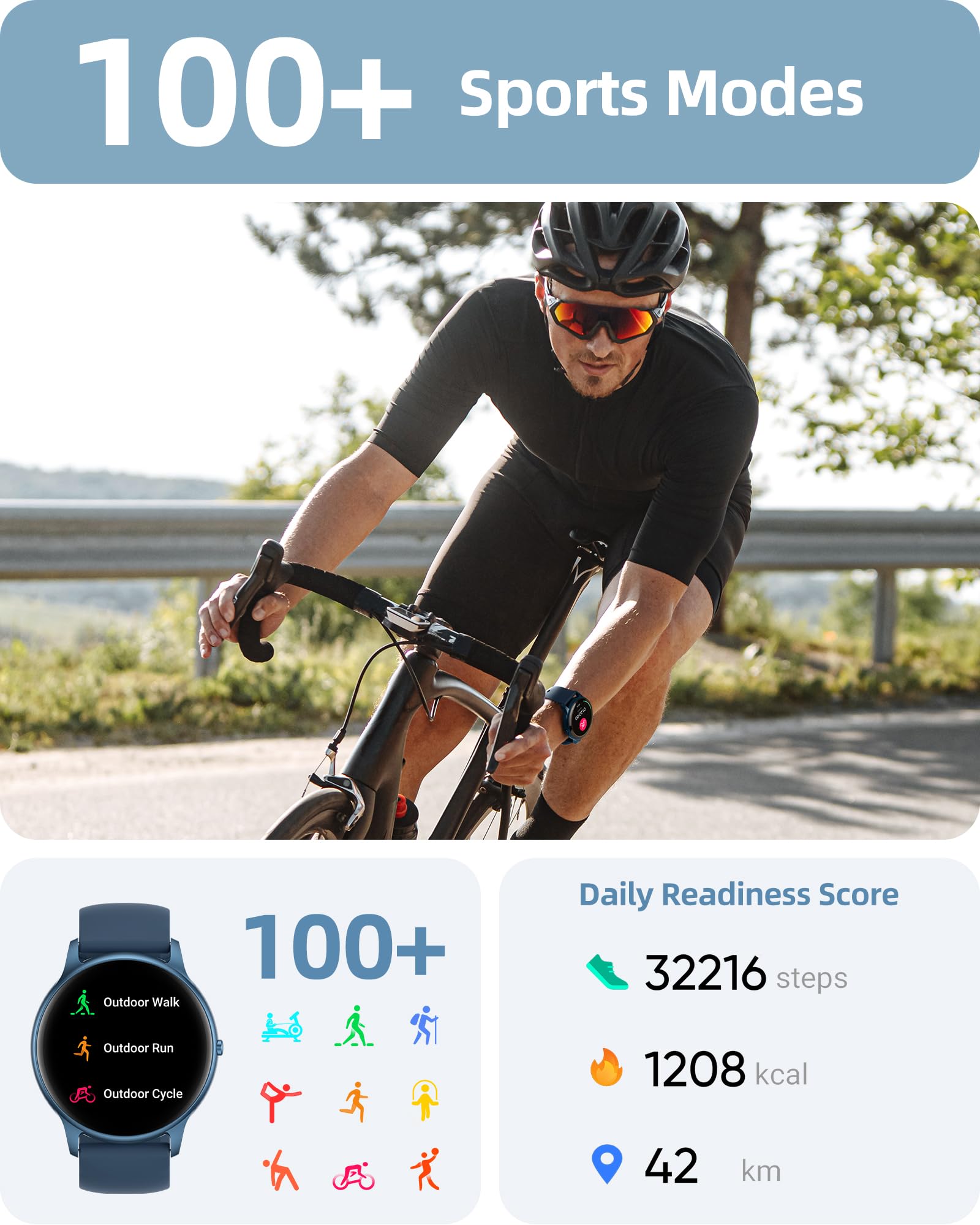 **Parsonver Smart Watch with Call Function, 1.32