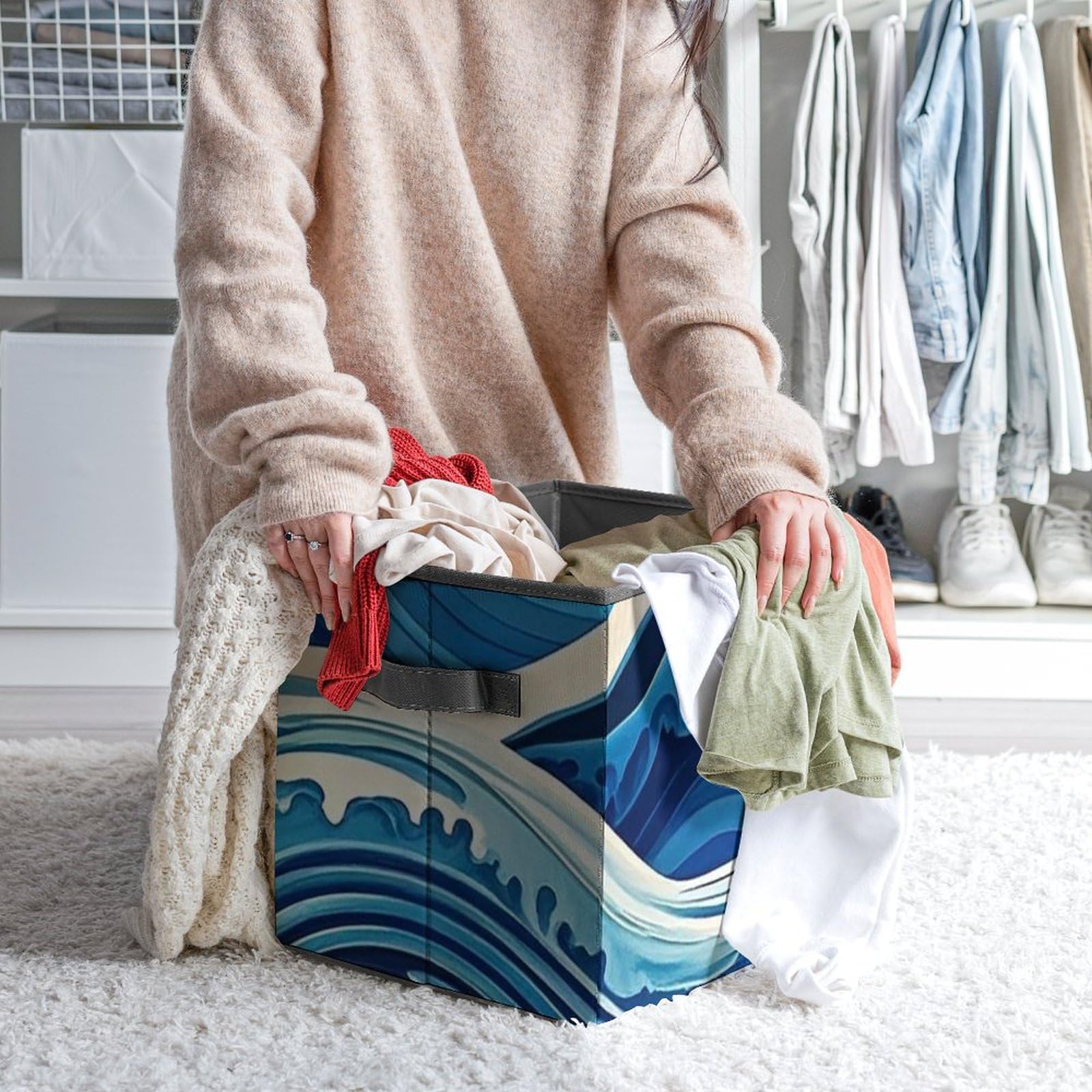 Blue Wave Collapsible Storage Bins - 10.6
