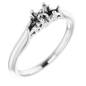 14K White Gold 4.4mm Round Solitaire Engagement Ring Setting - Perfect for Proposals, Weddings & Anniversary Gifts