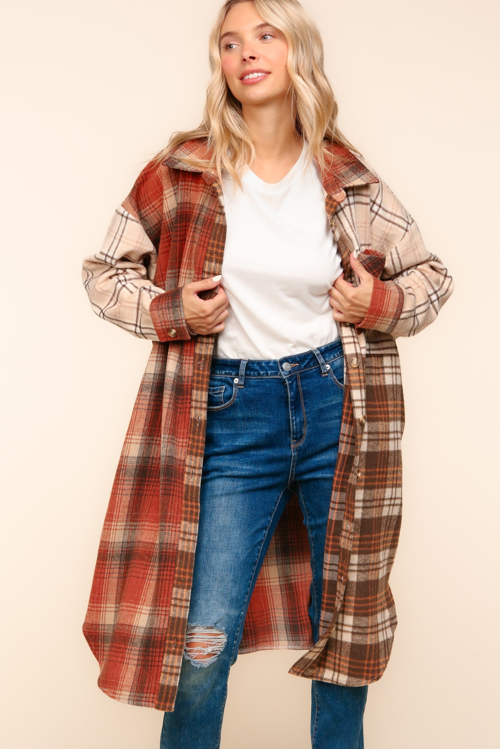 Stylish Flannel Plaid Oversized Shacket with Pockets - Warm & Cozy Overshirt for Fall & Winter | Perfect for Casual Outfits, Layering, and Outdoor Activities