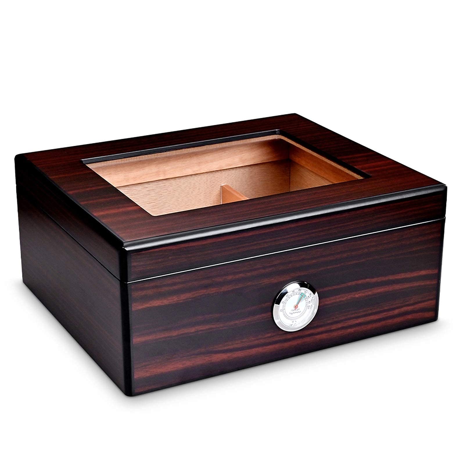 Premium FMOGG Large Cigar Humidor Box - Holds 50 Cigars with Built-in Hygrometer & Humidifier - Desktop Storage for Cigars, Perfect for Home, Office or Gifts for Cigar Enthusiasts