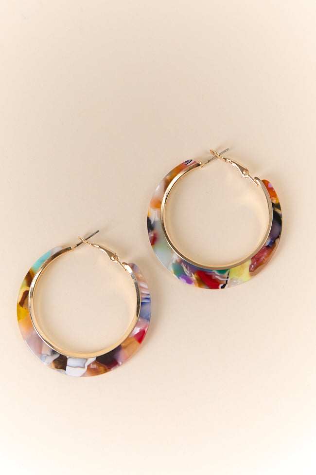 Vibrant Multi-Colored Resin Hoop Earrings for Women - Trendy Handmade Dangle Statement Jewelry - Perfect for Parties, Weddings & Everyday Wear