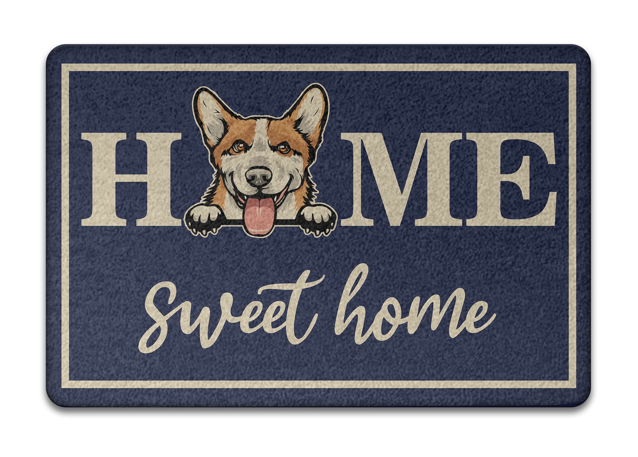 Prezzy Pembroke Welsh Corgi Welcome Doormat - Non-Slip Indoor/Outdoor Entry Mat for Dog Lovers - Funny Pet Owner Home Decor for Front Door, Porch & Patio - Perfect Gift for Corgi Fans & Housewarming