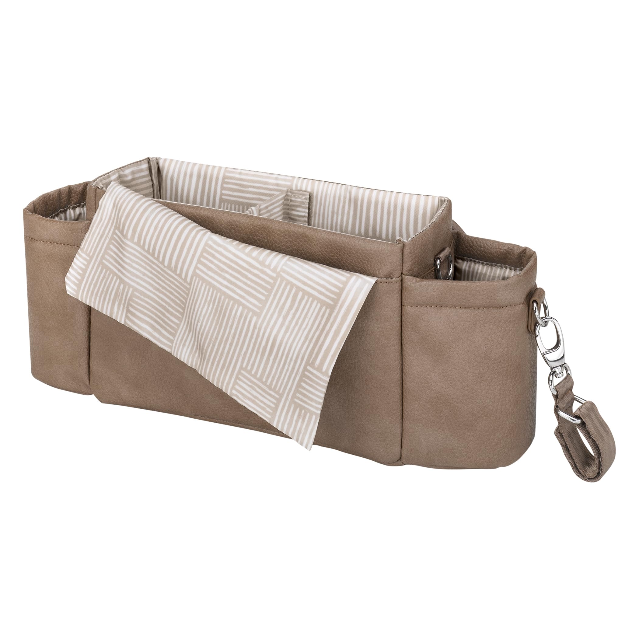 Petunia Pickle Bottom Wander Stroller Caddy Organizer - Baby Stroller Accessory with Multiple Carry Positions, Fits Most Strollers - Mink | Perfect for Diapers, Bottles & Essentials On-The-Go