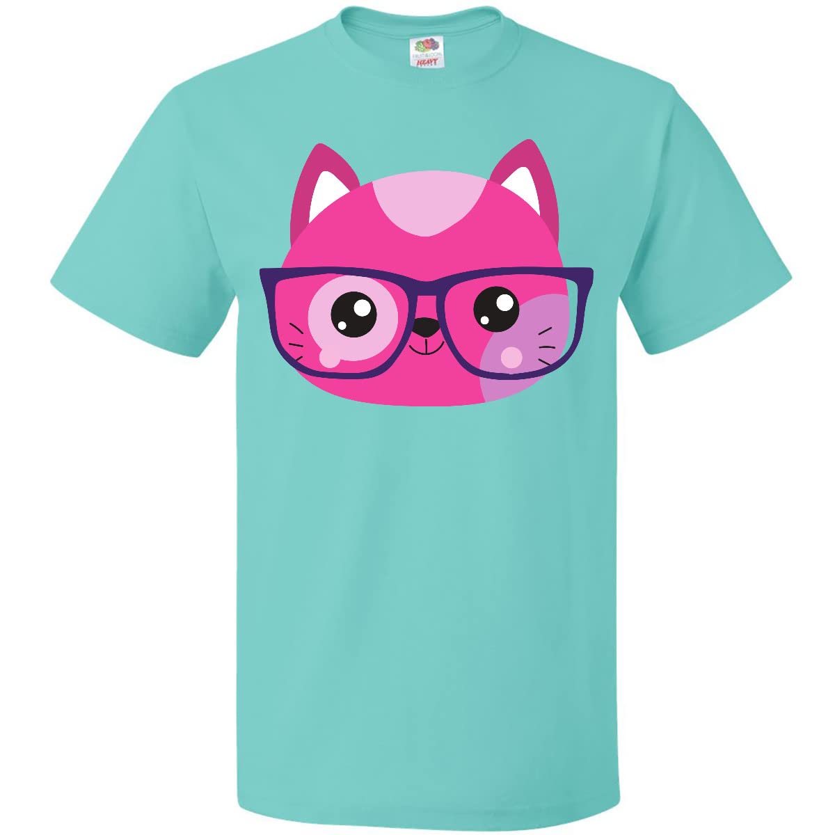 Hipster Cat with Glasses Graphic T-Shirt for Men & Women - Cute Kitten Print Cotton Tee for Casual Wear & Cat Lovers