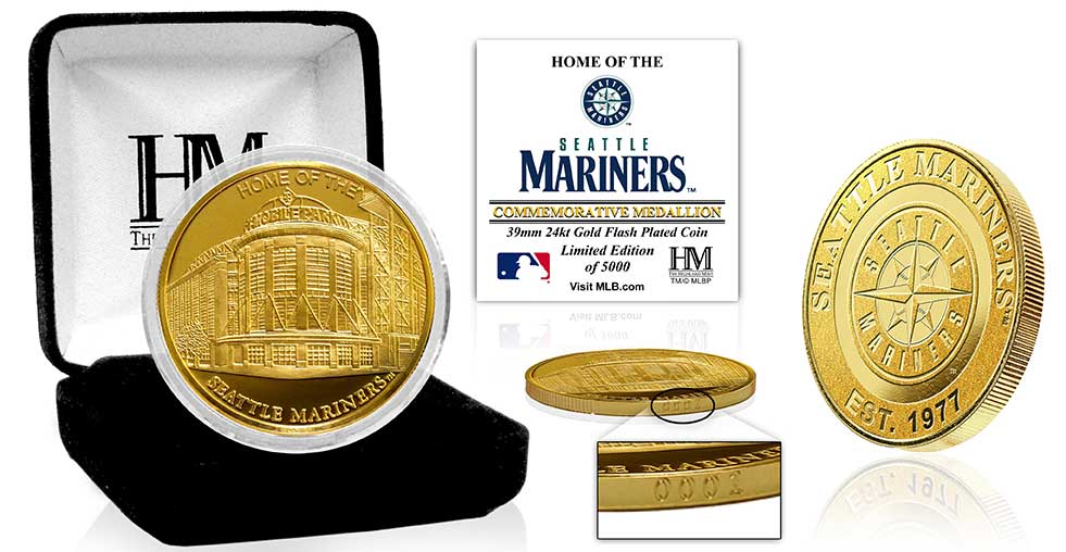 Seattle Mariners Baseball Stadium Commemorative Gold Mint Coin – Limited Edition Collectible for MLB Fans & Sports Memorabilia Enthusiasts | Perfect for Gifts, Display, and Baseball Fan Collections