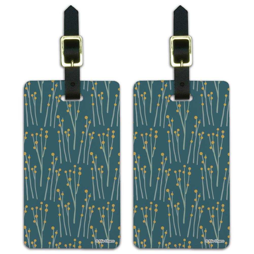 May Sprigs Luggage ID Tags - Set of 2 Personalized Suitcase Tags for Travel, Carry-On Bags & Backpacks - Durable & Stylish Identification Cards for Airports & Vacations
