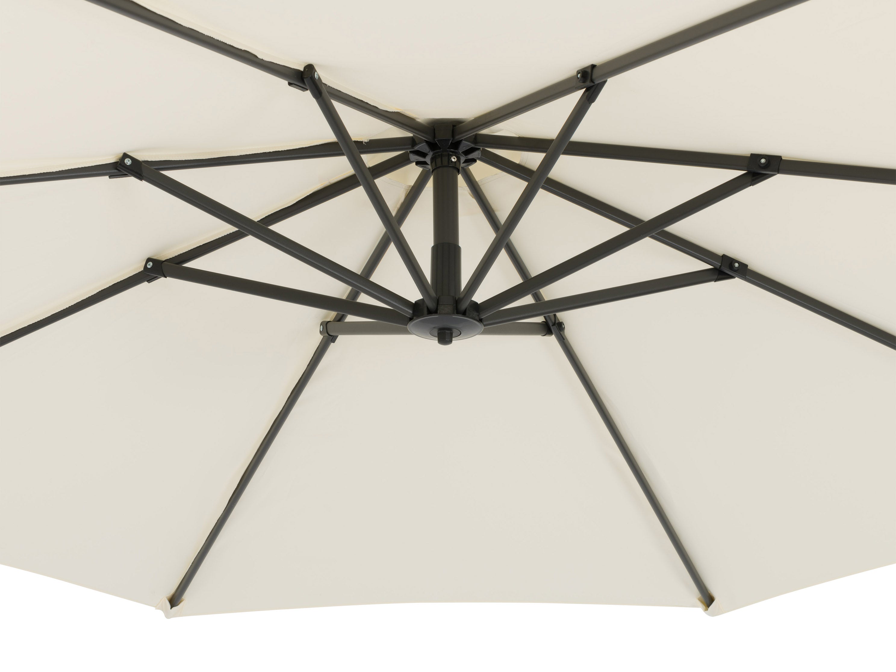 10ft White Cantilever Umbrella with Heavy Duty Base - Outdoor Patio, Poolside, and Garden Shade Solution