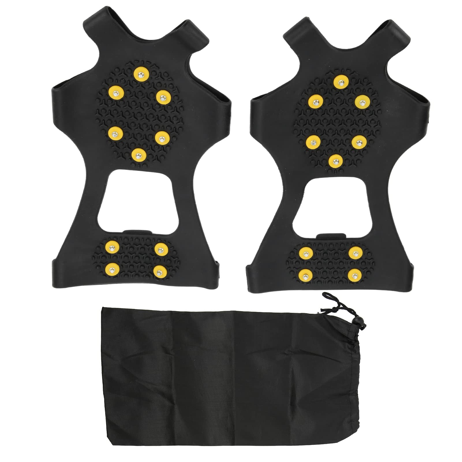 Foldable 10-Tooth Hiking Crampons - 2PCS Non-Slip Ice Cleats for Snow Shoes | Lightweight Rubber Spikes for Mountaineering, Ice Fishing & Hunting | Perfect for Winter Trails, Slippery Terrains & Outdoor Adventures