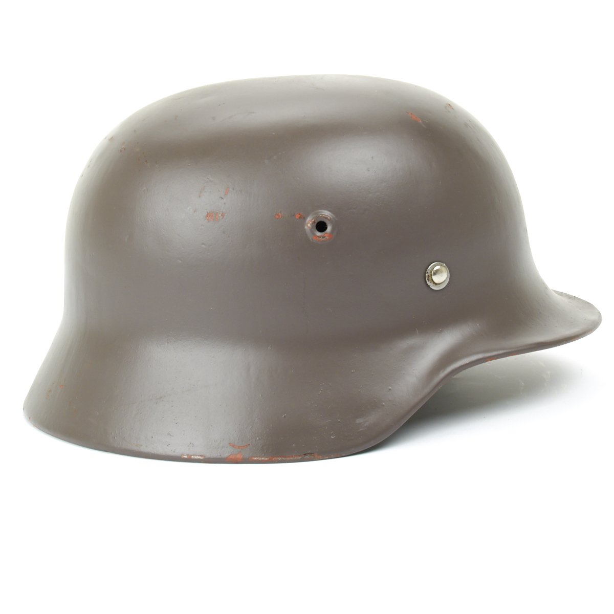 Original German WWII M40 Stahlhelm Steel Helmet - Size 66, Authentic Maker Marked, Military Collectible for Reenactment & Display