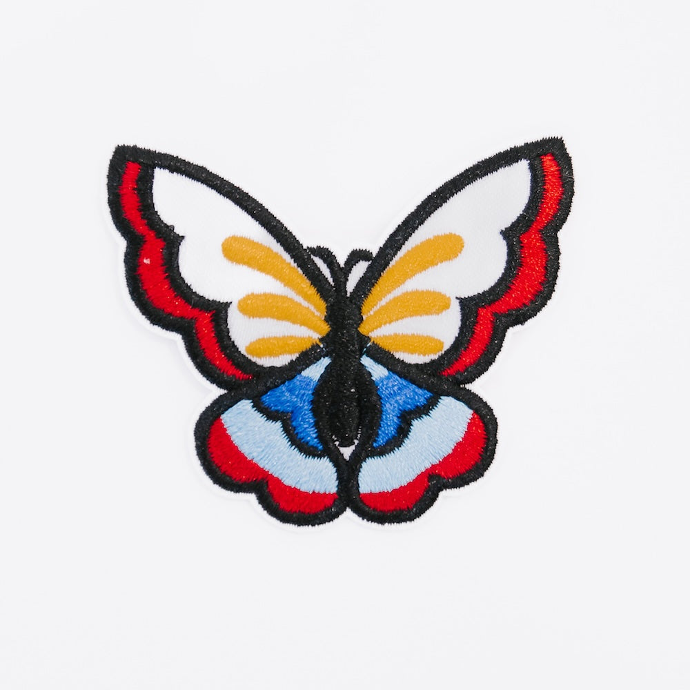 Butterfly Blue & Yellow Iron On Patch - DIY Sewing Applique for Clothing, Bags, Hats - Perfect for Customizing Jackets, Jeans, Backpacks & More