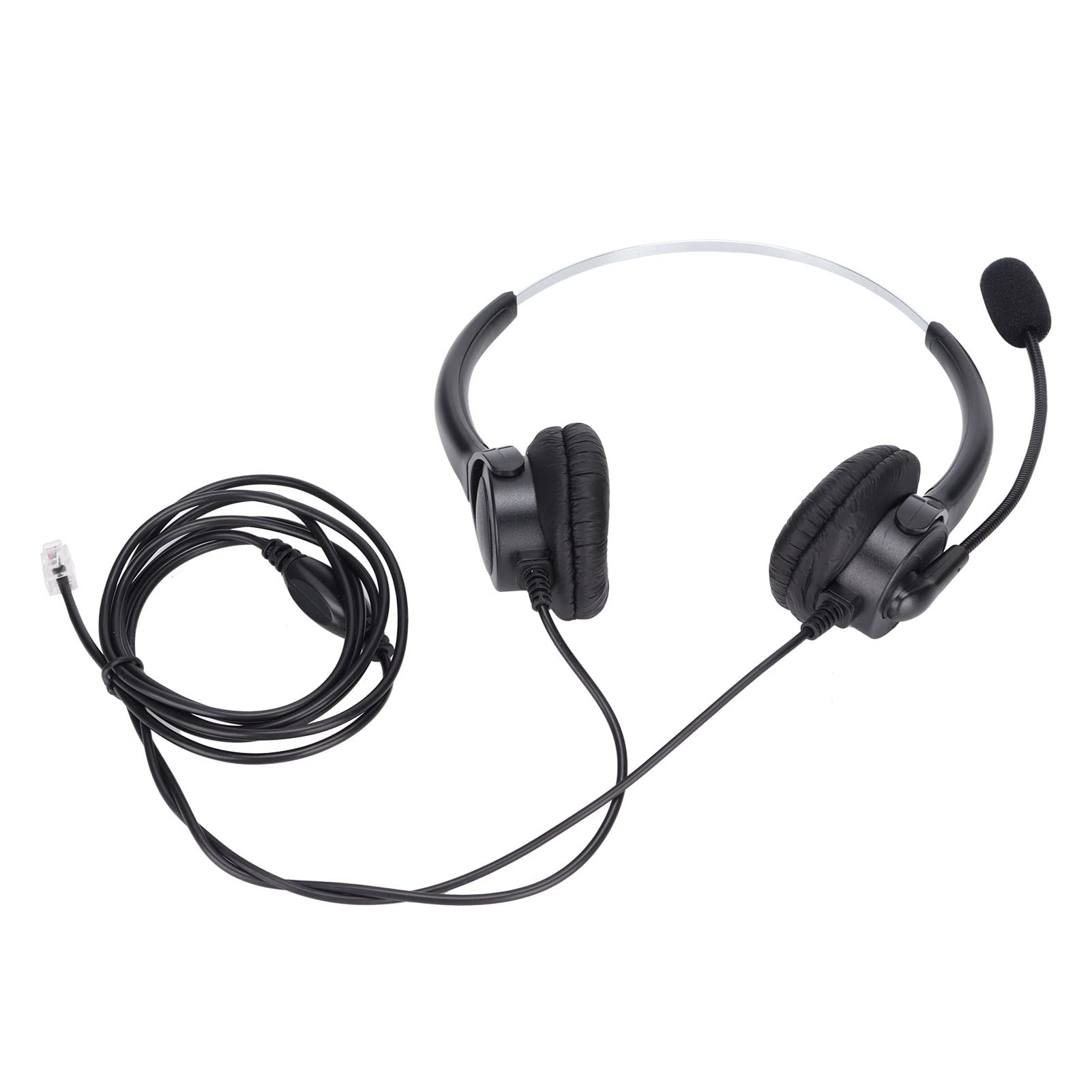 Best Telephone Headset with Adjustable RJ9 Connector - Clear Sound Corded Headphone for Call Center & Office Professionals | Ideal for Customer Service, Remote Work & Long Calls