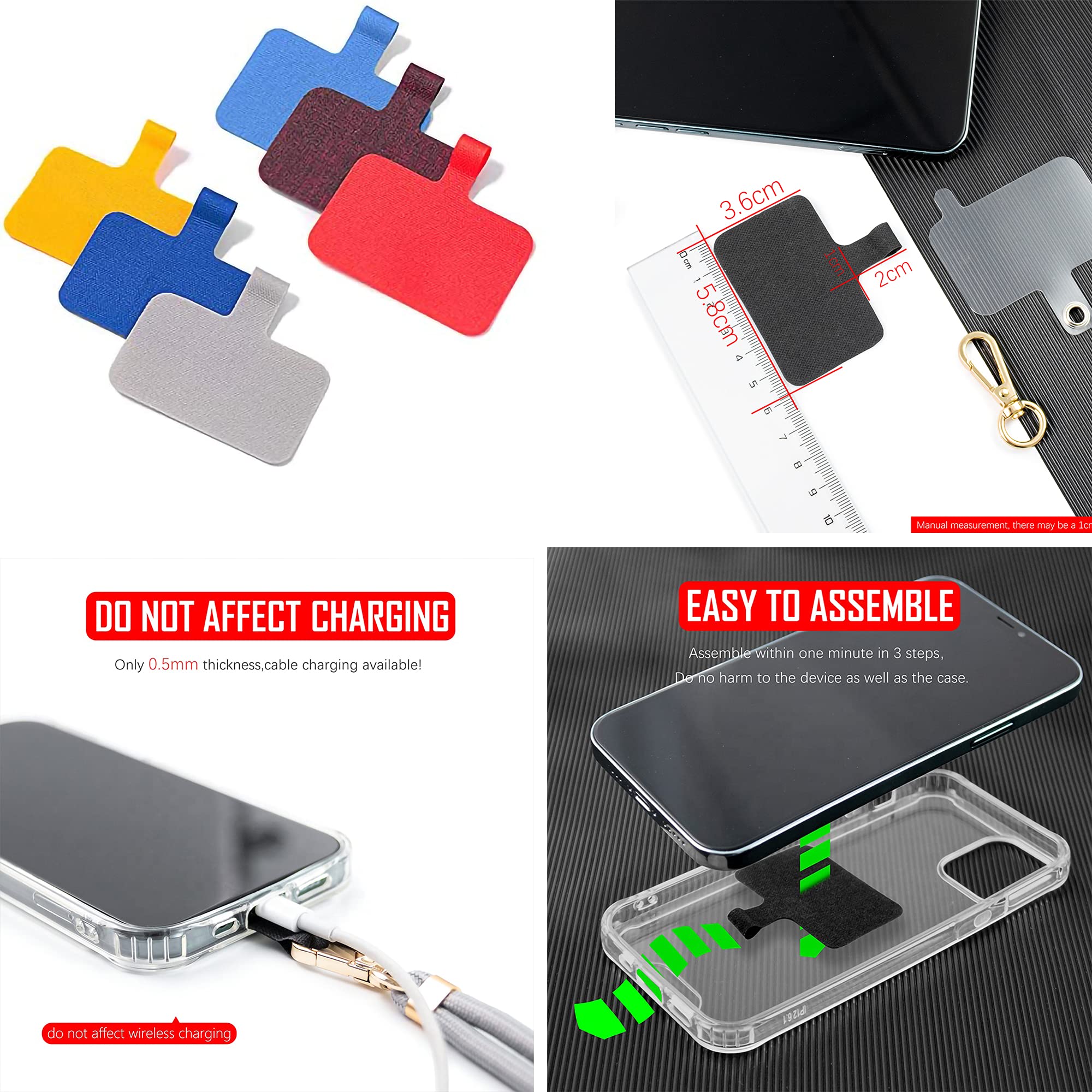 Universal Crossbody Phone Lanyard - Adjustable Nylon Strap with Patch Design for Smartphones - Perfect for Work, Travel, and Hands-Free Convenience