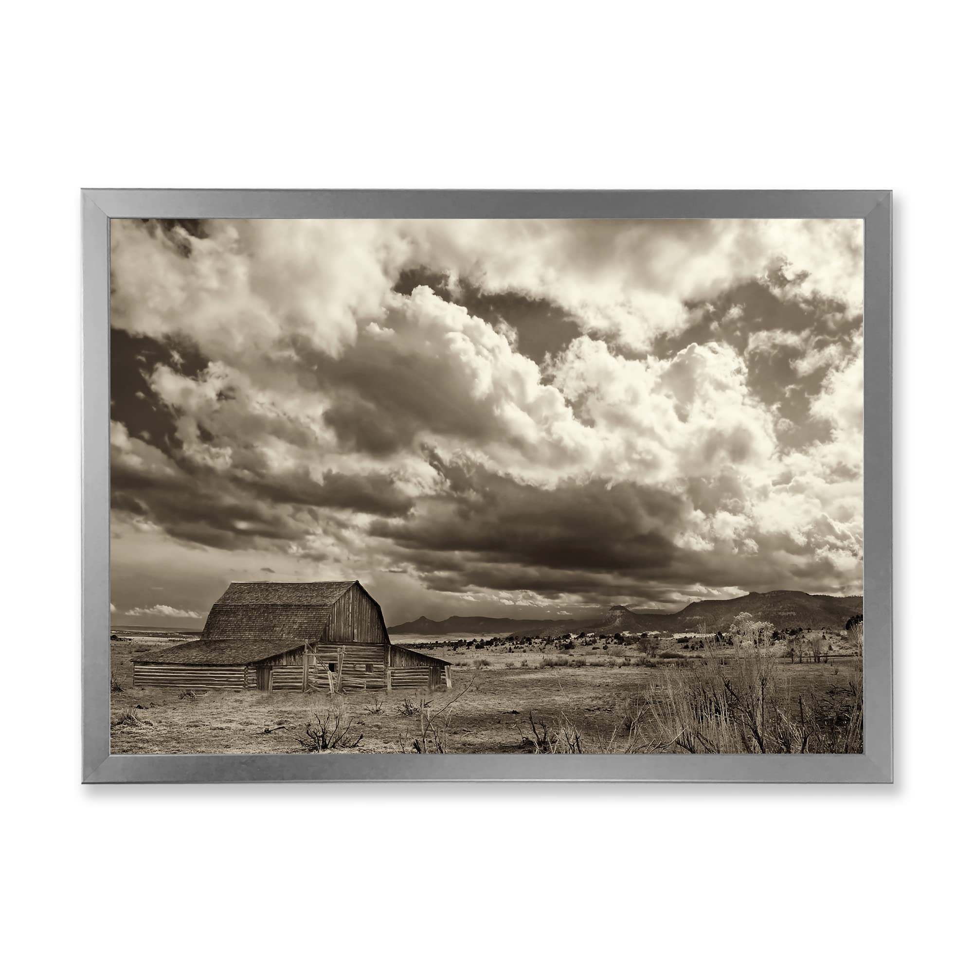 After The Rain On The Prairie Traditional Framed Wall Art - Vintage Landscape Painting for Living Room, Bedroom & Office Decor