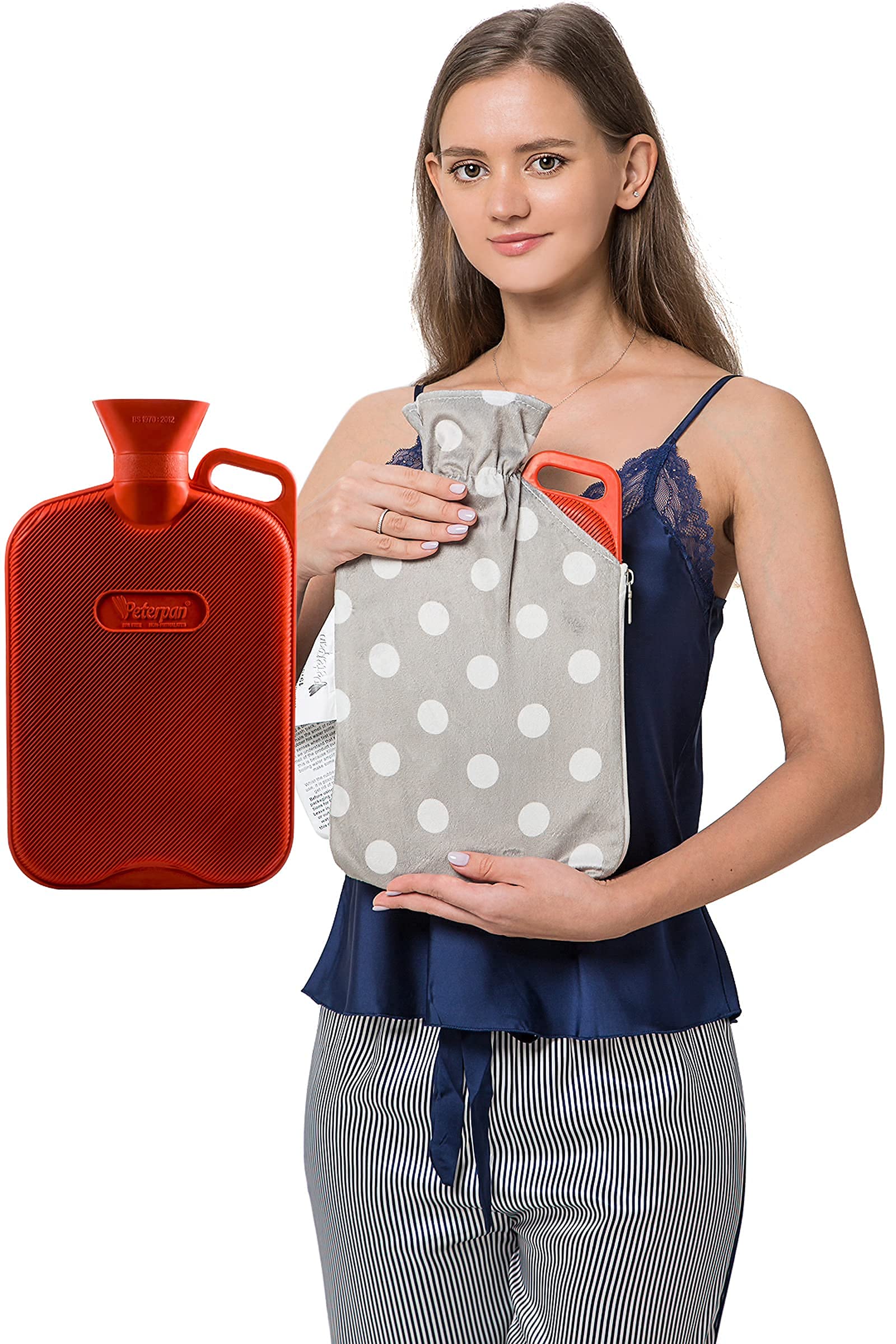 Peterpan Rubber Hot Water Bottle Set with Cover - Family Gifts for Winter Warmth
