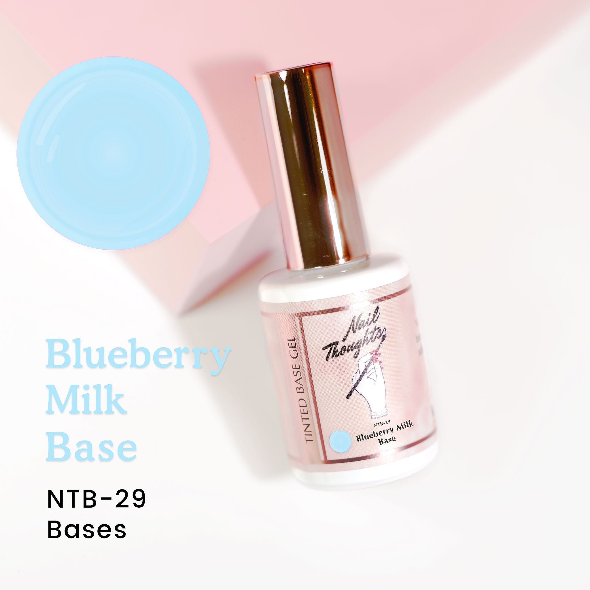 Nail Thoughts NTB 29 Blueberry Milk Base Coat - Long-Lasting Nail Polish for Gel & Acrylic Nails - Perfect for Salon & Home Manicures