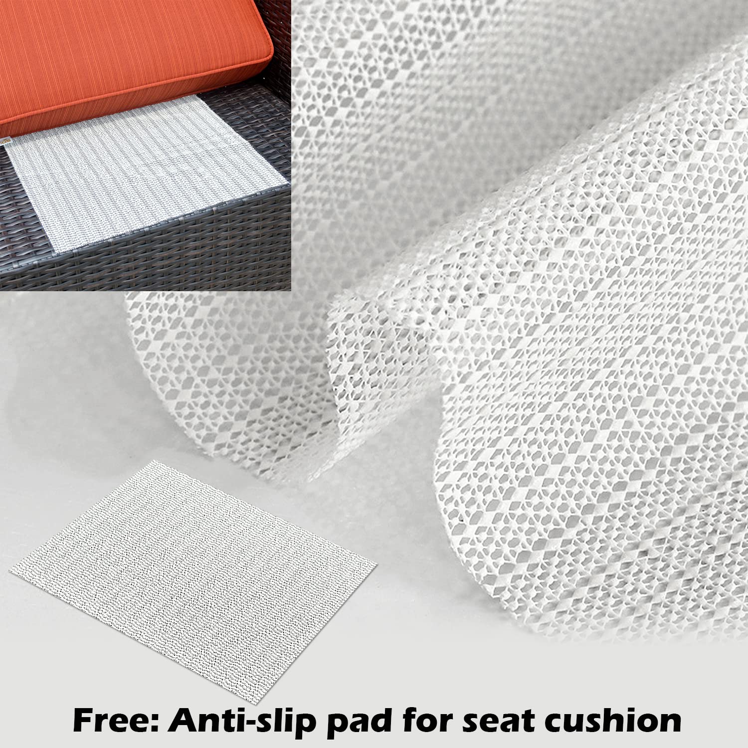 HOOOWOOO 24x24x5 Inch Thick Outdoor Patio Seat Cushions Set - Weather Resistant Olefin Fabric with Zipper - Dark Gray Sofa Cushions for Loveseat, Garden, Deck, and Poolside Relaxation