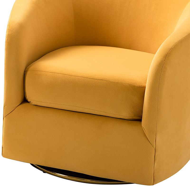 Emanuela Velvet Swivel Barrel Armchair - Modern Accent Chair for Living Room, Bedroom & Office - 360° Rotating Comfortable Lounge Chair with Soft Upholstery - Perfect for Reading, Relaxing & Home Decor