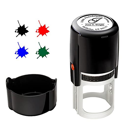 Custom Self-Inking Stamp - Personalized Round Address Stamp (1-5/8