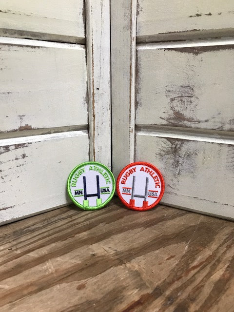 Rugby Athletic Small Circle Pitch Patch - Durable Iron-On Emblem for Jerseys & Sportswear - Perfect for Rugby, Soccer, and Team Uniforms