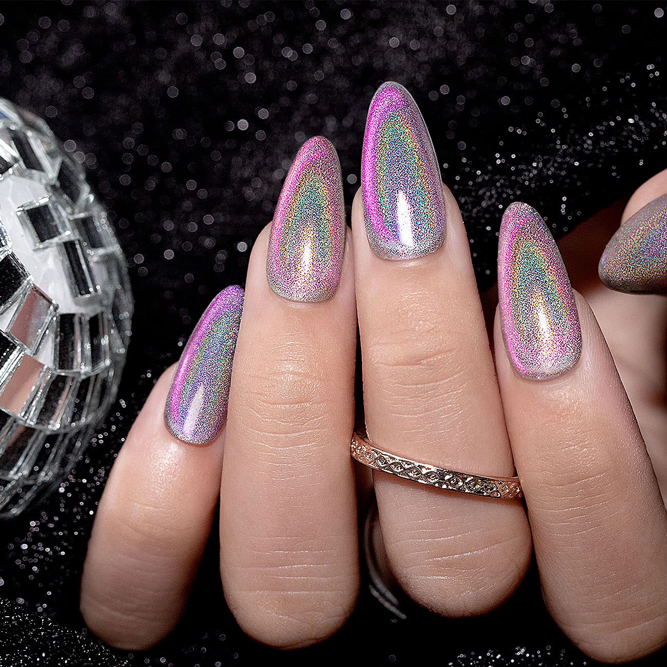 RARJSM Holographic Cat Eye Gel Nail Polish Set - 6PCS Magic Chameleon Galaxy Magnetic Nail Polish Kit with Glitter Diamond Effect (7.5ML) - Professional Salon Quality Manicure Varnish with Magnetic Stick - Perfect for Nail Art, Parties, and Special Occasions