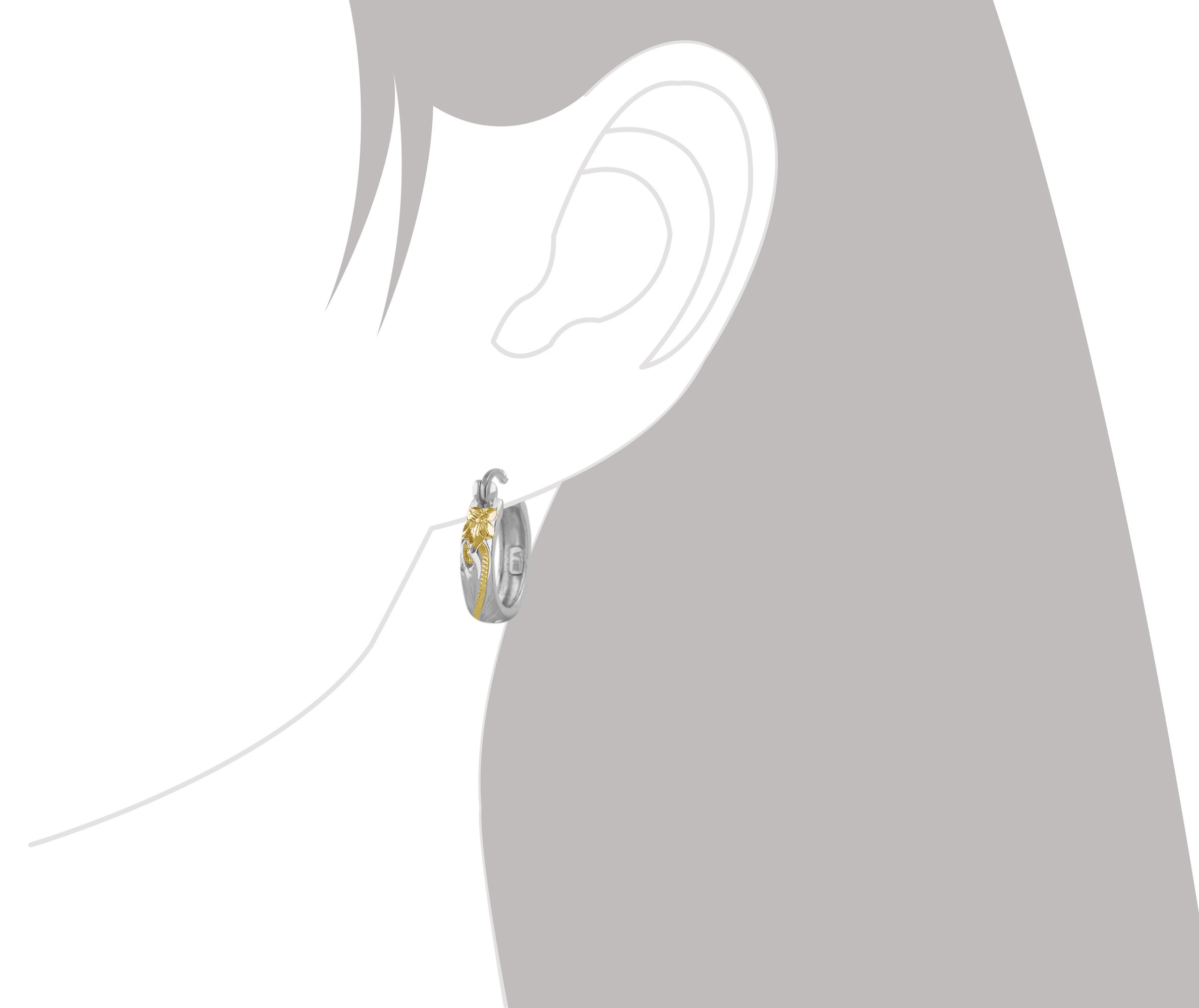 11/16 Inch Sterling Silver Engraved Hoop Earrings for Women - Elegant Gift for Anniversary, Birthday & Special Occasions