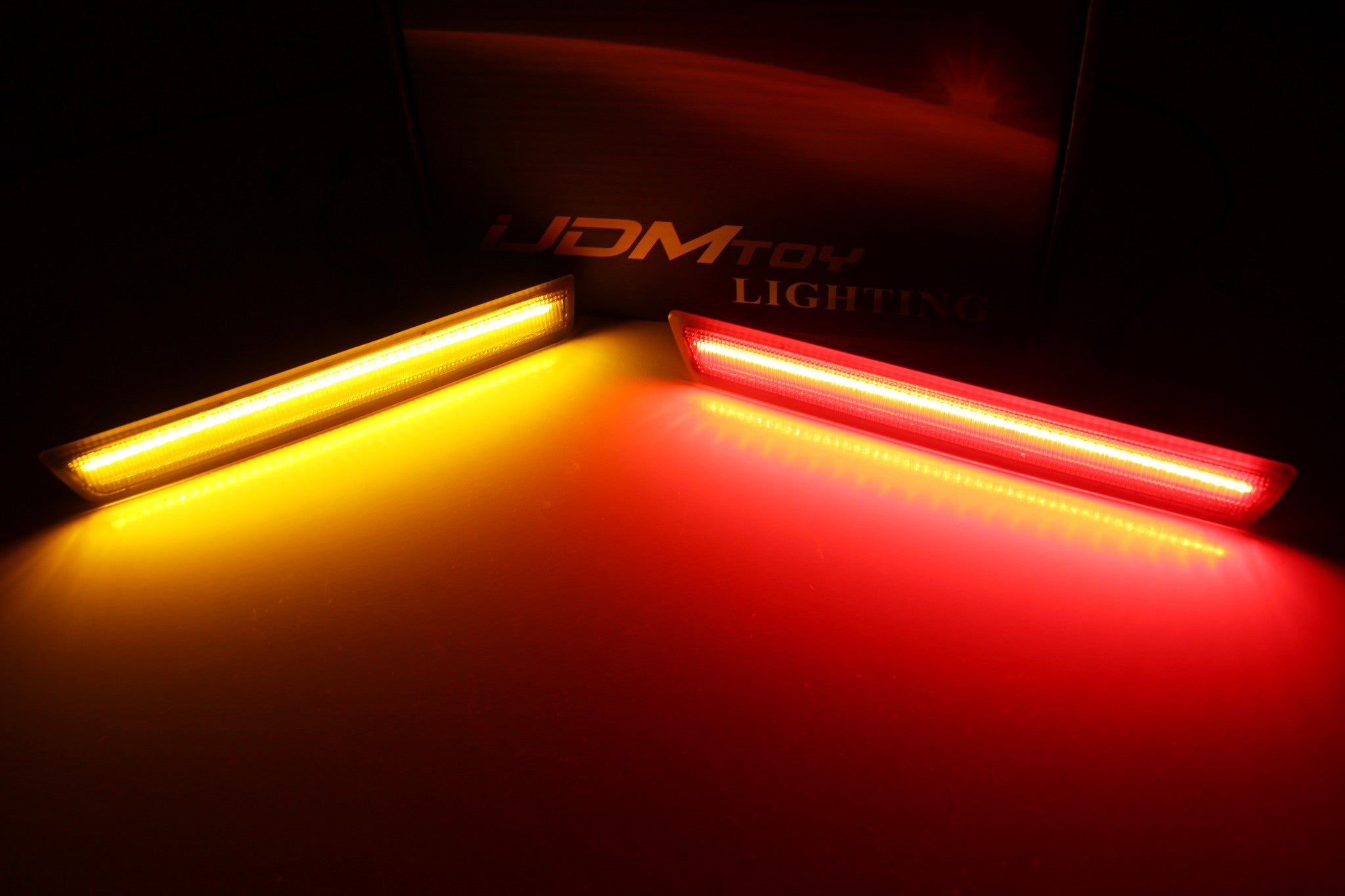 Clear Lens Front Amber Rear Red LED Side Marker Lights for 2015-2024 Dodge Challenger - Enhanced Visibility & Style for Night Driving & Custom Car Upgrades