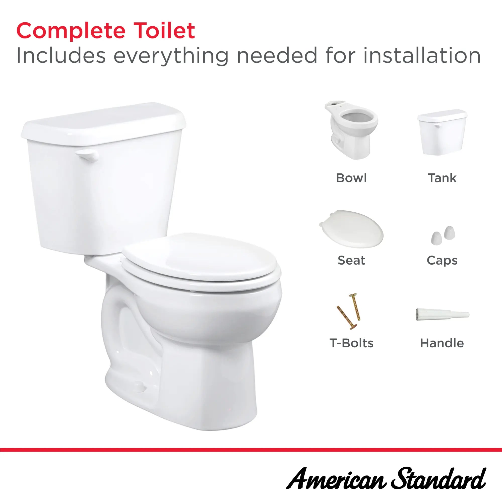 1.6 GPF/6.0 LPF Left-Hand Flush Round Front Toilet with Soft-Close Seat - Water Efficient Chair Height Elongated Bowl for Small Bathrooms & Powder Rooms