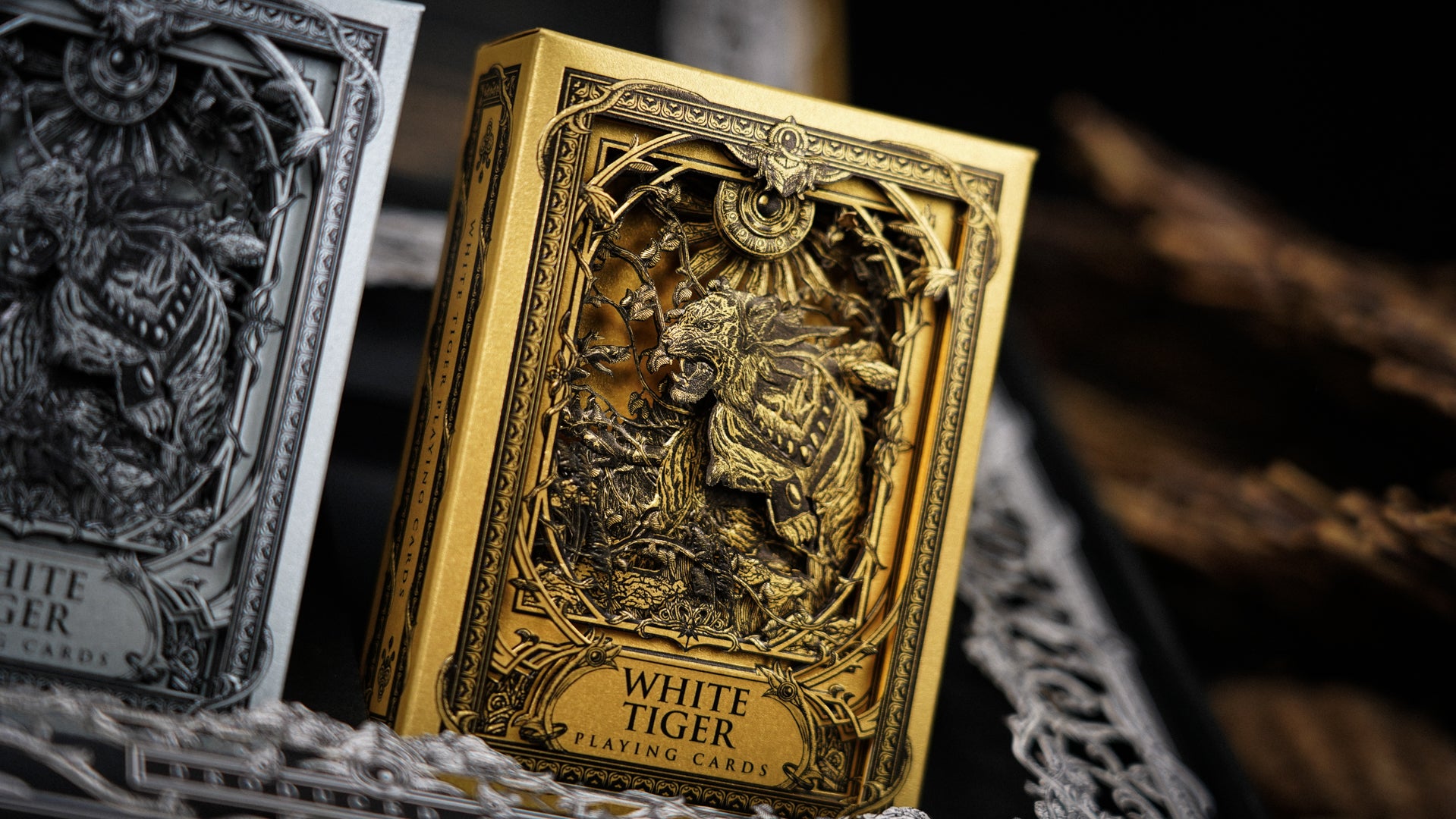 White Tiger Black Gold Box Set - Premium Collectible Gift Set for Home Decor, Office Display & Feng Shui