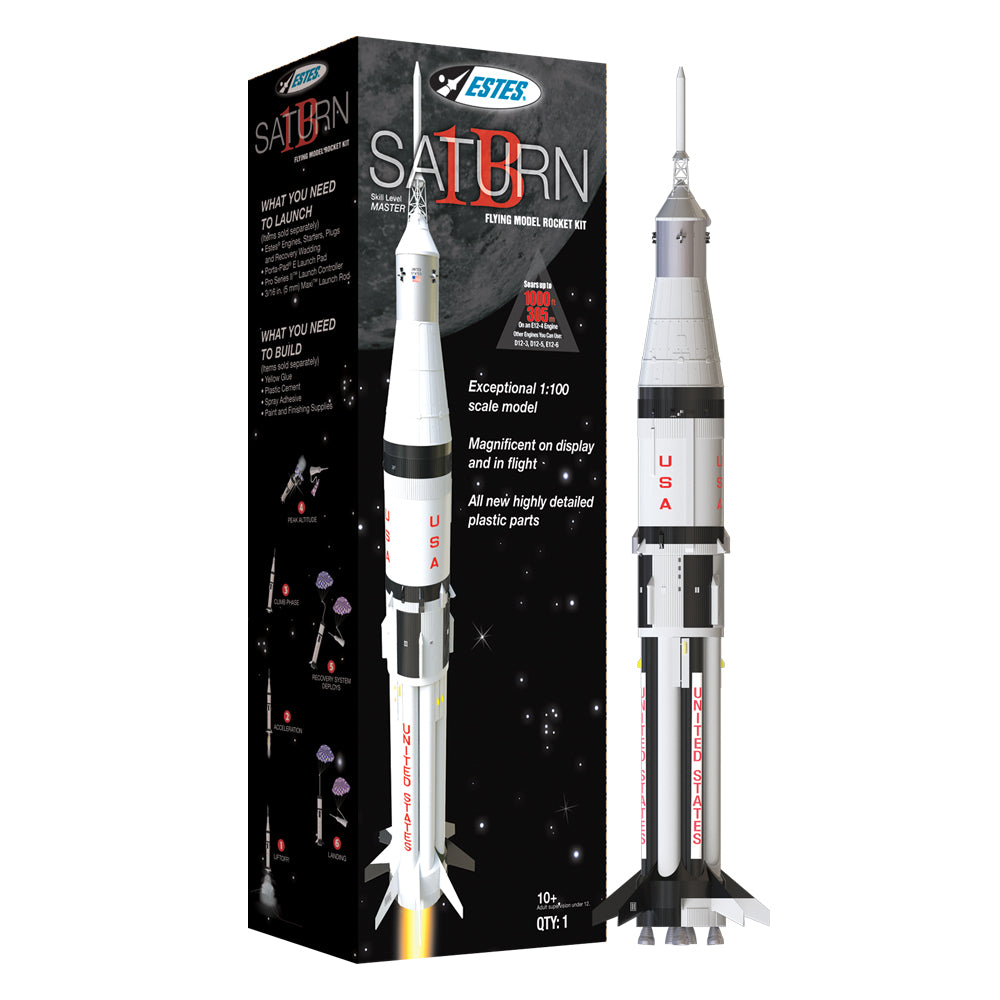 Estes Saturn 1B Rocket Model Kit - 1:100 Scale for Advanced Builders | Master Skill Level | Perfect for STEM Education, Space Enthusiasts & Collectors