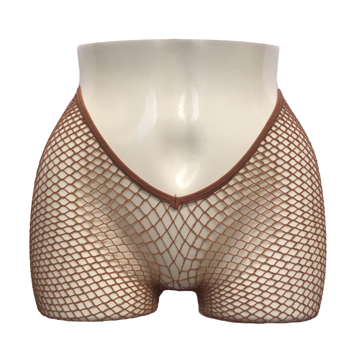V-Cut Skintone Gold Glitter Fishnet Stockings for Women | VCUT Carnival Tights for Black & Brown Skin | Perfect for Halloween, Cosplay, and Burlesque Performances