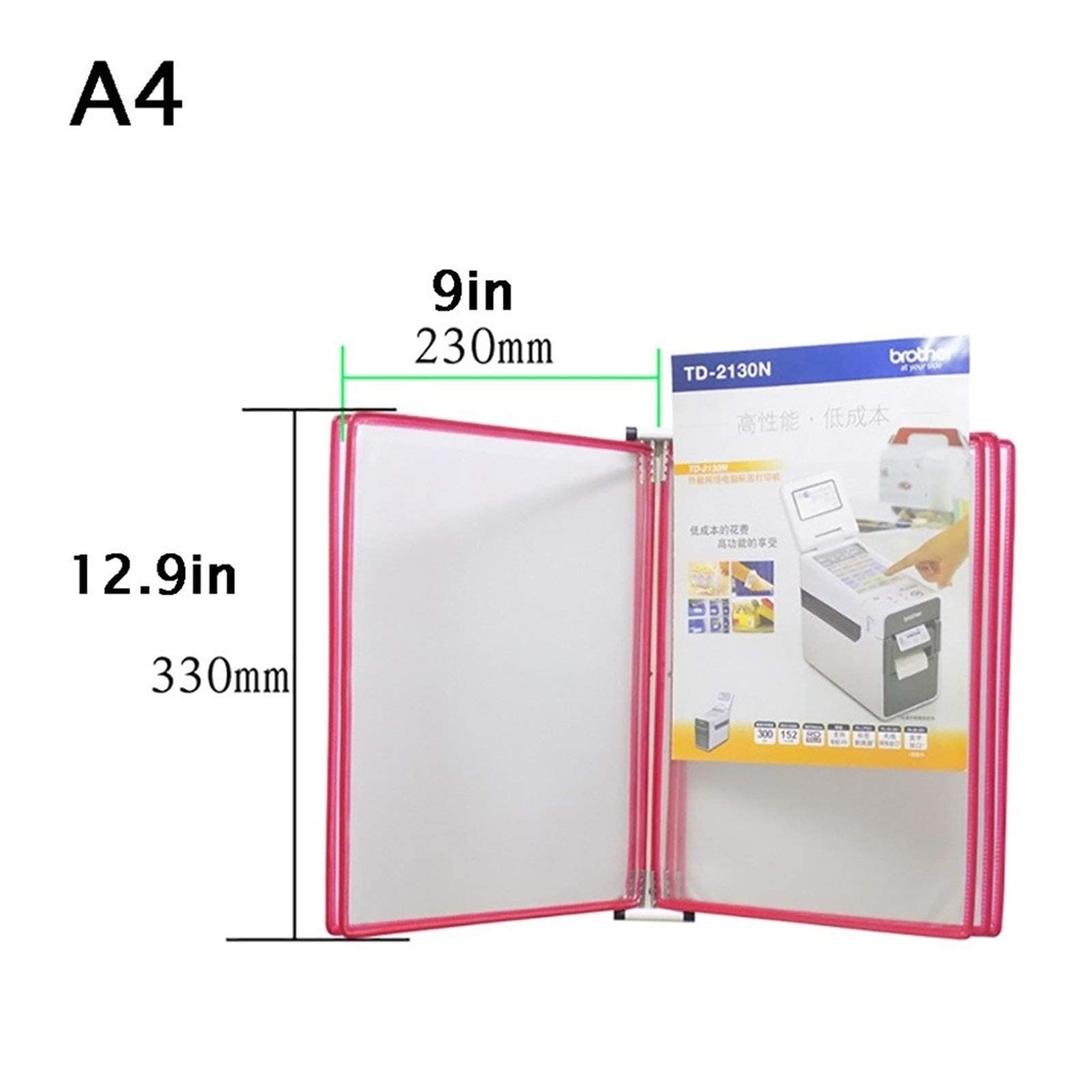 White 5-Panel Wall Mounted File Organizer for Desk - A4 Document Reference Rack Holds 10 Sheets | Perfect for Office, Home & Classroom Organization | Space-Saving Wall Hanging Storage Solution