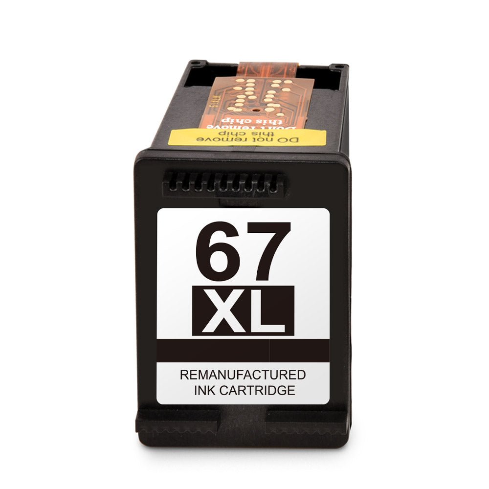67XL High-Yield Remanufactured HP Black Ink Cartridge - 1 Pack for HP Printers | Compatible with OfficeJet, Envy, DeskJet | Perfect for Home & Office Printing Needs