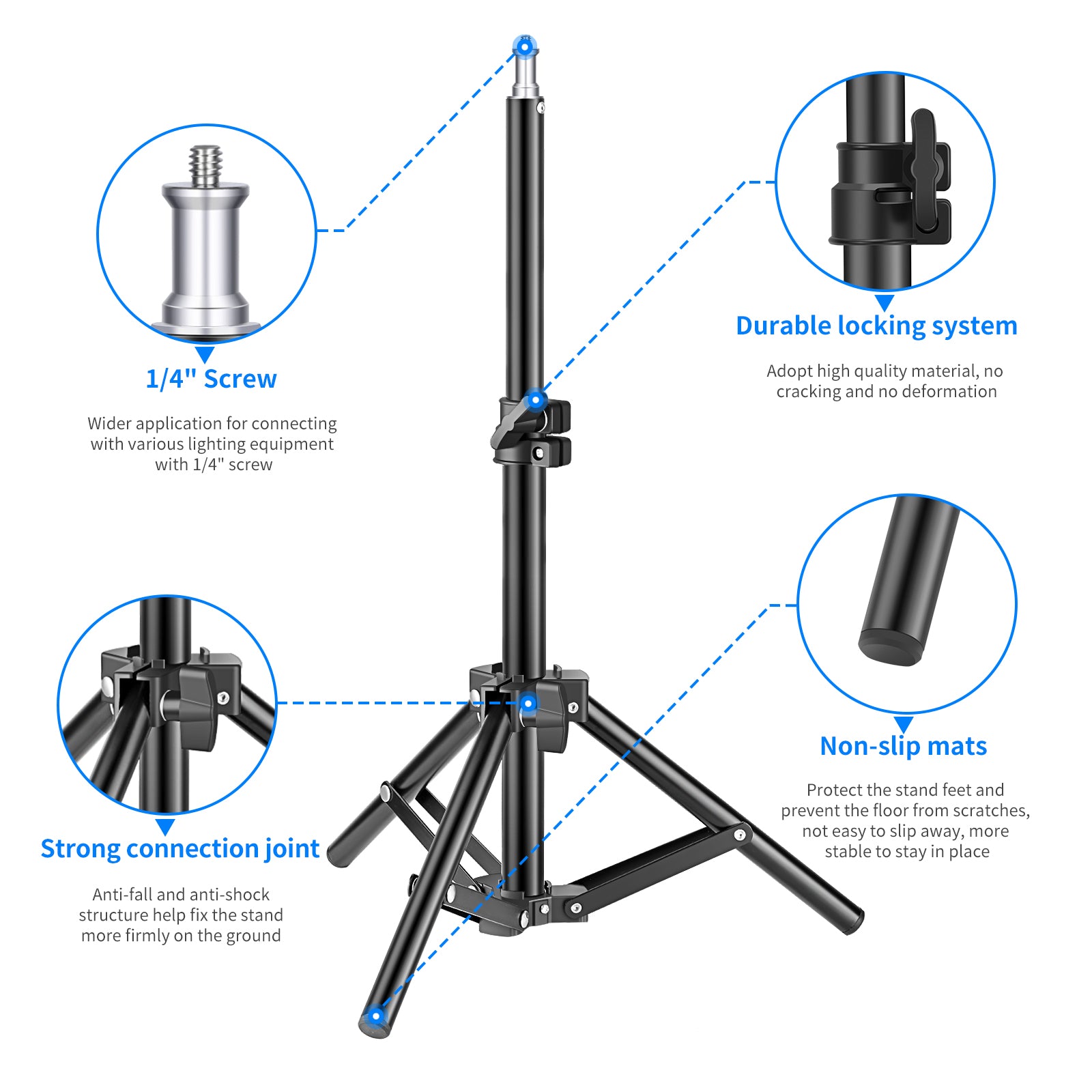 NEEWER ST 50MN 50cm Mini Photography Light Stand - Compact & Portable Lighting Stand for YouTube Videos, Product Photography, Vlogging & Studio Shoots