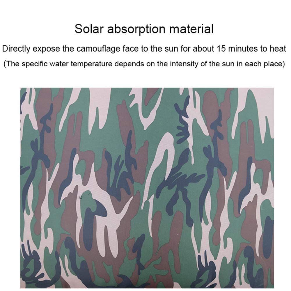 130L Portable Solar Outdoor Camping Shower Bag with Shower Head & Hose - Lightweight Canvas Hot Water Storage for Family & Travel - Perfect for Beach, RV, Hiking & Emergency Use (2-3 People)