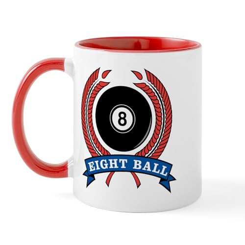 White/Red Inside - Billiards Eight Ball Mug