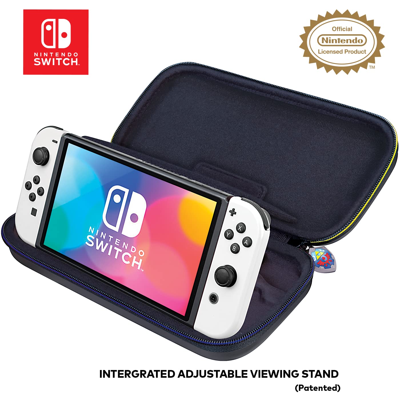 Nintendo Switch Case for Switch OLED, Switch & Switch Lite - Hard Protective Travel Carrying Case with Adjustable Stand & Bonus Game Storage | Portable Gaming Accessory for Travel, Commuting & Home Use