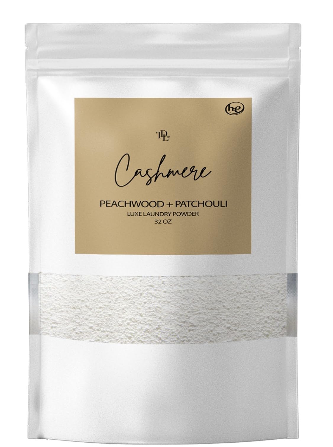 Premium Cashmere Laundry Detergent Powder - Ultra Concentrated Peachwood & Patchouli Scent | Gentle on Skin | Stain Fighting Formula | 32 oz (64 Loads) | Ideal for Delicates, Baby Clothes & Sensitive Skin | Eco-Friendly Cleaning Solution