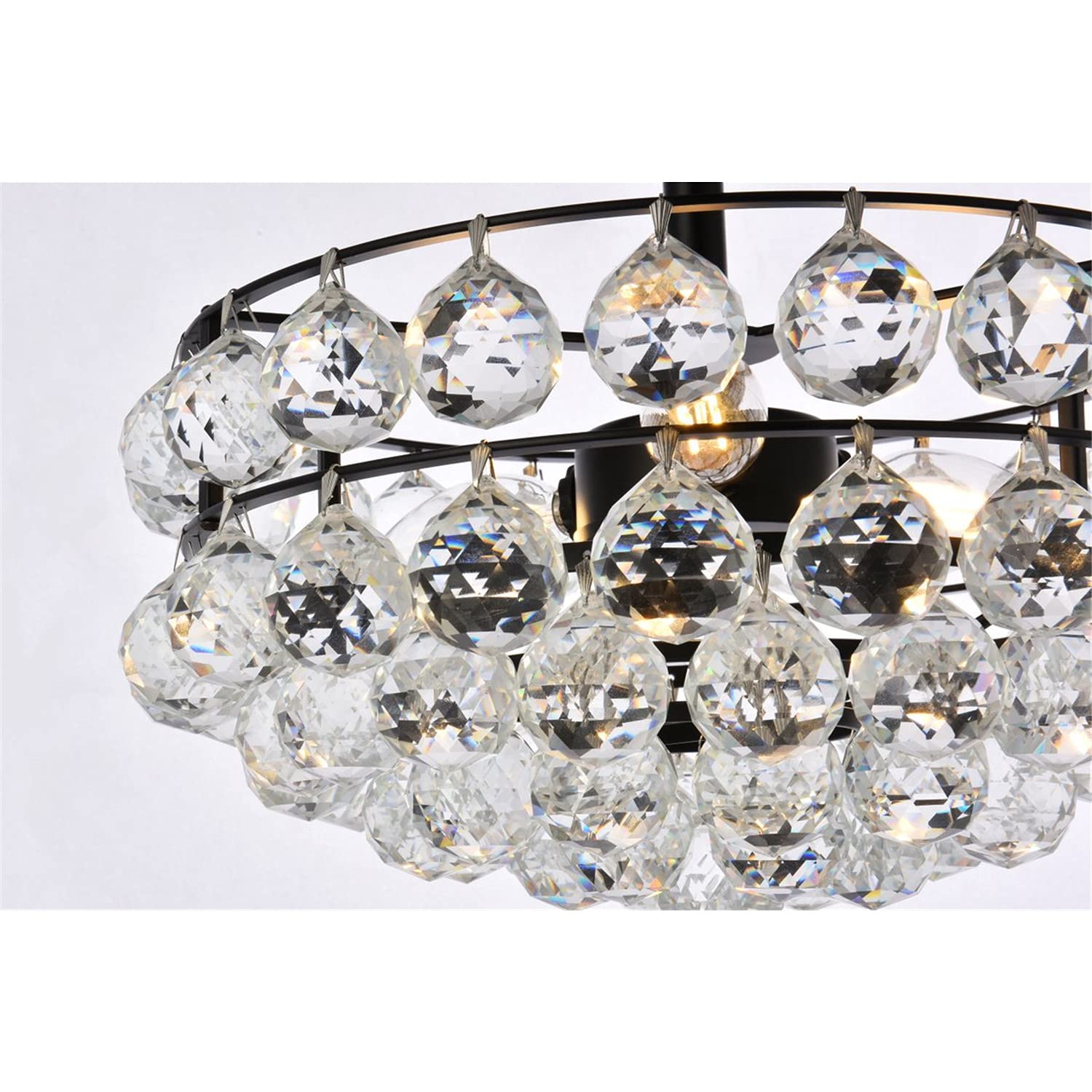14 Inch Black Savannah Flush Mount Ceiling Light - Modern Indoor Lighting Fixture for Living Room, Bedroom & Kitchen Decor
