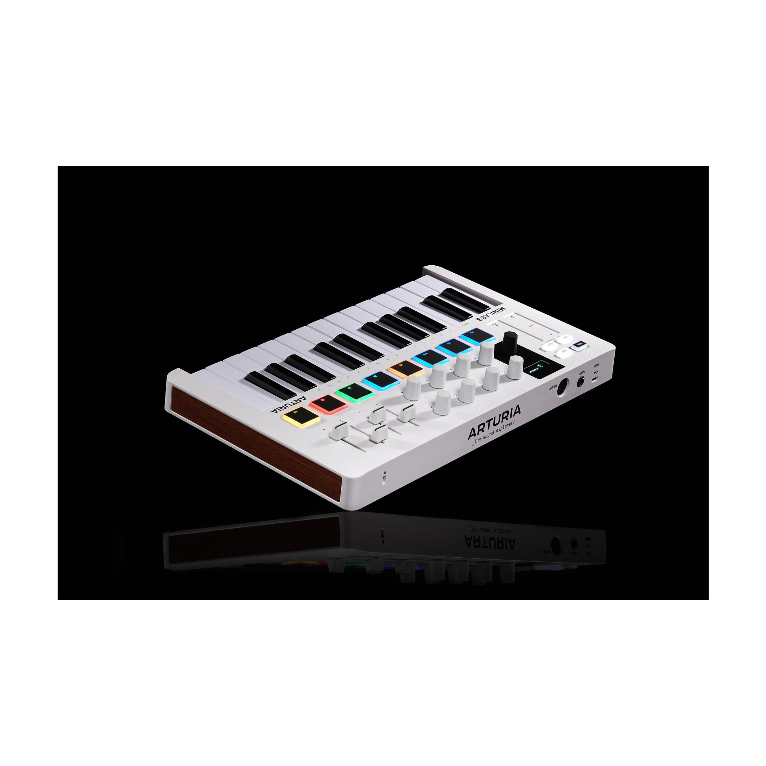 Arturia MiniLab 3 Compact 25-Key MIDI Keyboard Controller with 16 Pads - White | Perfect for Music Production, Beat Making & Live Performances