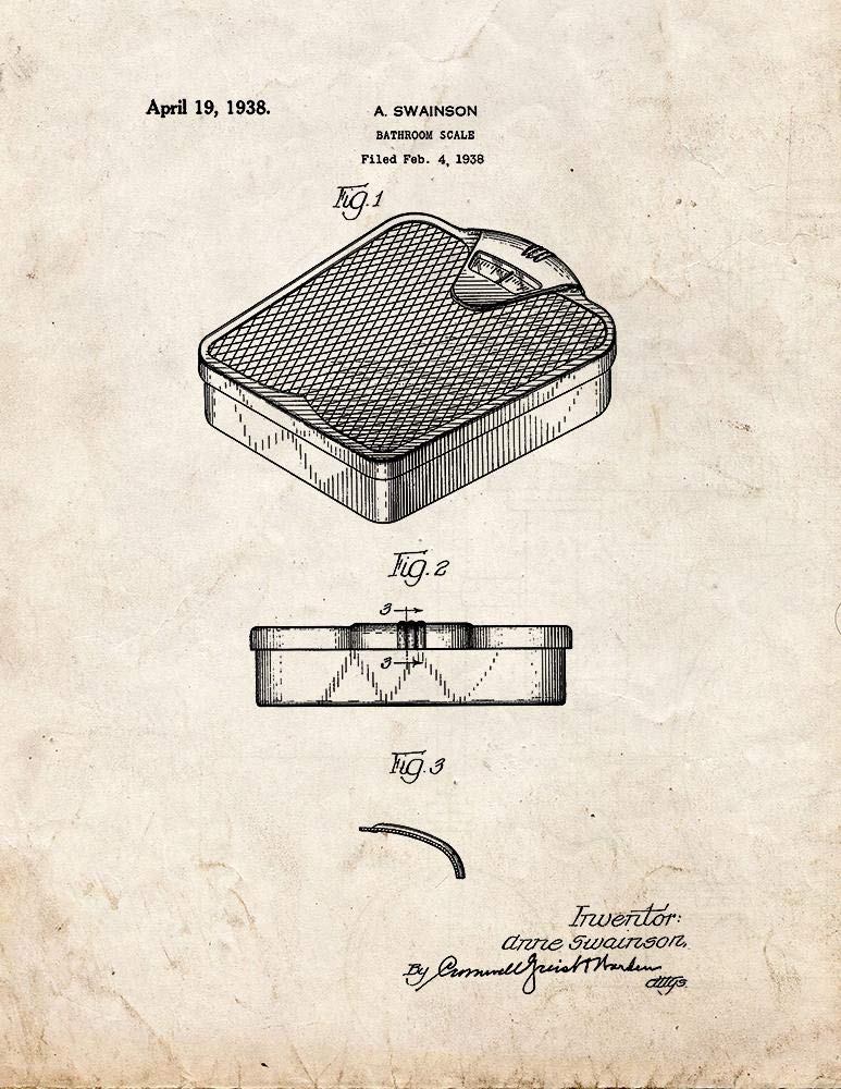 Vintage Patent Print Bathroom Scale Poster - 24