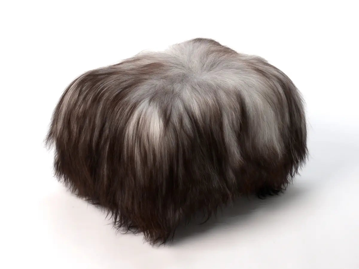 Premium Yeti Stool #2 - Soft Sheepskin Footstool 45x30x30cm - Cozy Home Decor for Living Room, Bedroom & Nursery - Perfect Ottoman for Relaxing & Foot Support