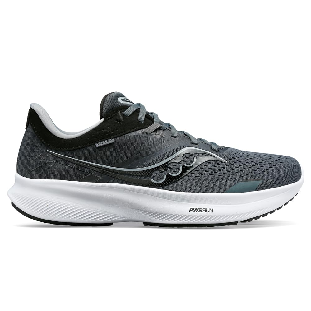 Saucony Ride 16 Men's Running Shoes - Size 48 EU (US 14) / 44.5 EU (US 10.5) - Black Wood Color - Lightweight Cushioned for Marathon, Jogging & Gym Workouts