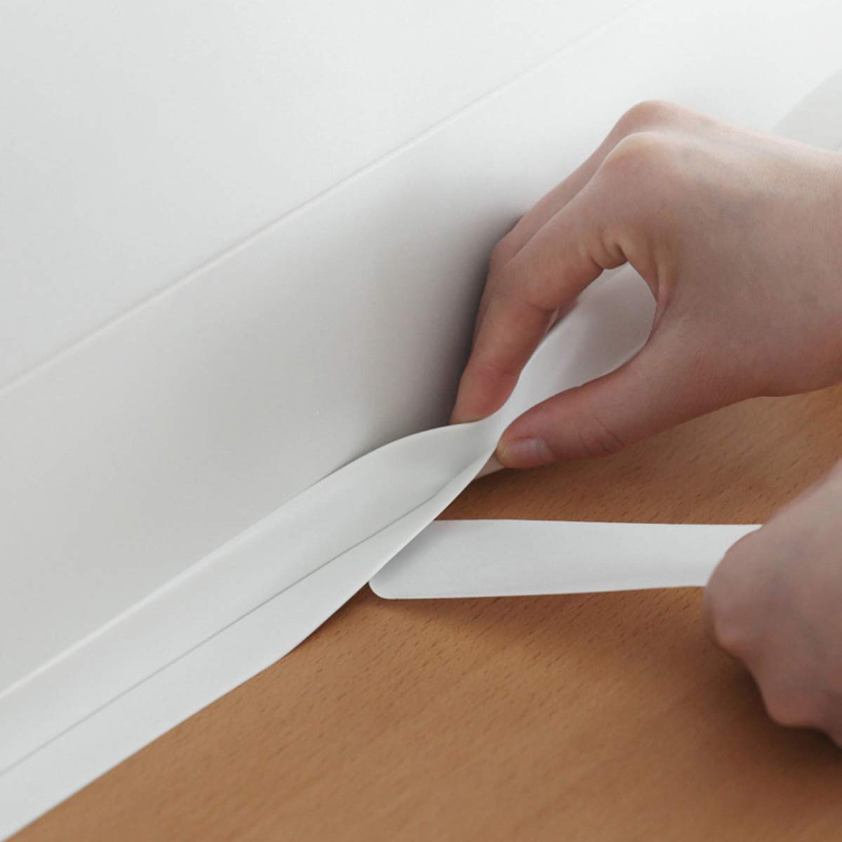 ATHA PVC Self-Adhesive Caulk Strip - Waterproof Wall Seal Tape for Kitchen Countertops, Sink, Bathroom, Toilet & Bathtub Floor/Wall Edge Protection (3.2M, White) | Easy Installation for Home Renovation & Waterproofing Projects