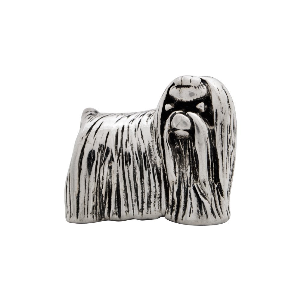 Jewels By Lux Sterling Silver Reflections Maltese Dog Bead Charm - Perfect for Pet Lovers, Jewelry Making & Personalized Gifts