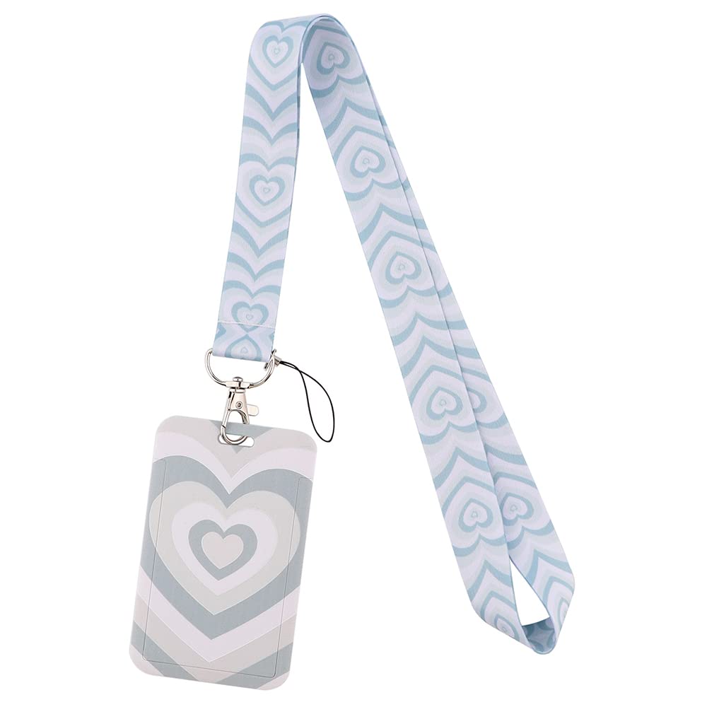 Cute Y2K Lanyard ID Holder for Girls - Purple Keychain for Badges & Phones