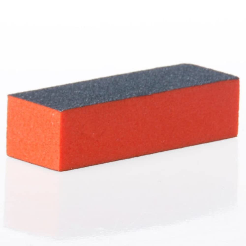 Bunny Nail Studio Professional Nail Buffer Block - 4 in 1 Nail File, Shiner, Sanding & Manicure Buffer for Nail Extensions & Art (Orange) - Perfect for Home Salon, DIY Manicure & Professional Nail Care
