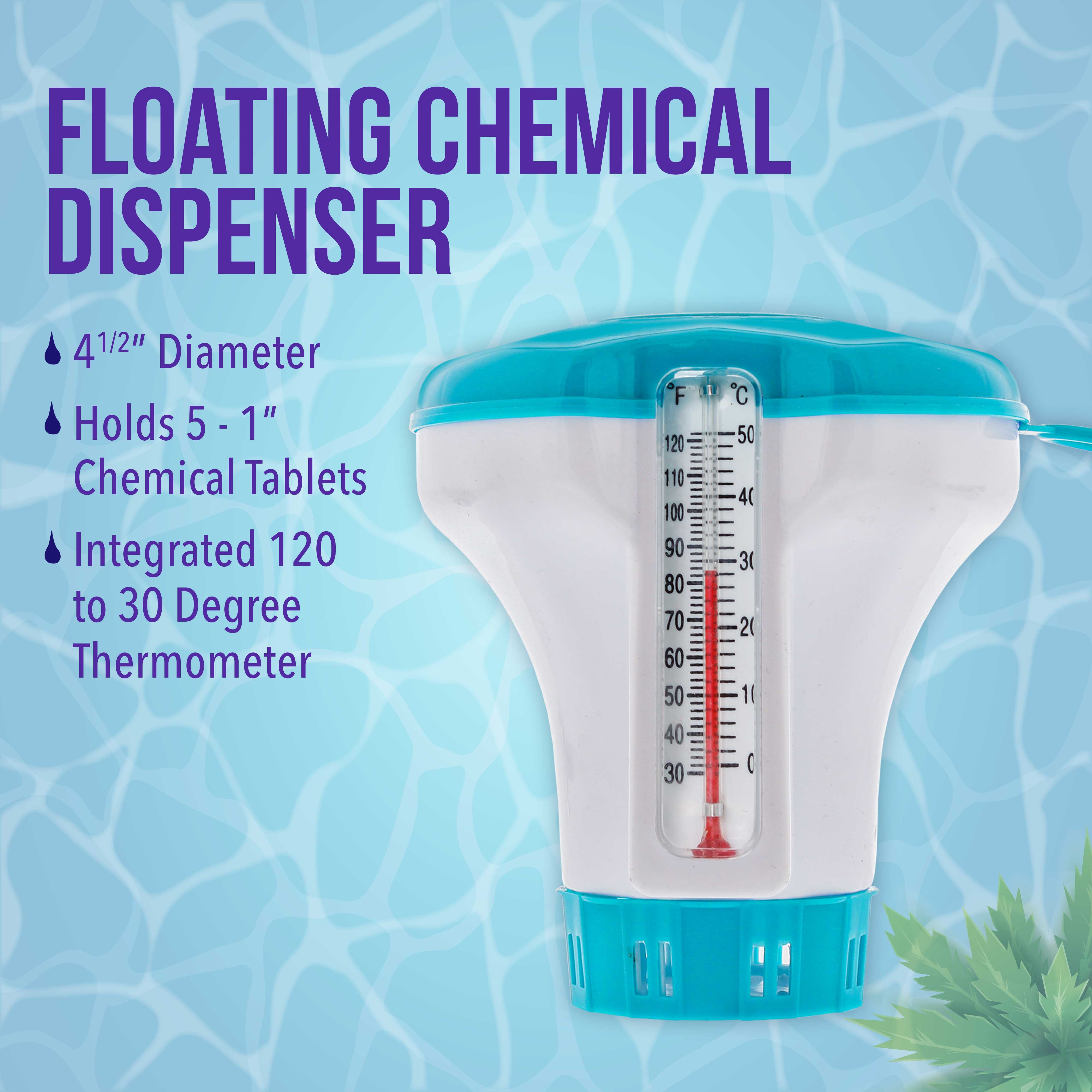 Heavy Duty Spa & Hot Tub Cleaning Kit - Skimmer Net, Fine Mesh Net, Scrub Brush, 4ft Pole & Floating Chlorine Dispenser for Pool, Pond Maintenance | Perfect for Backyard, Patio & Commercial Use