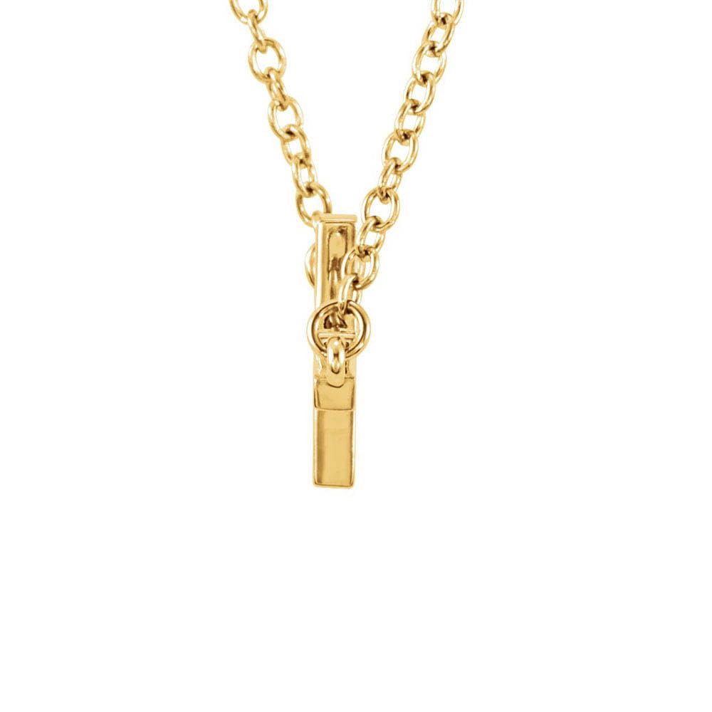 The Black Bow 17mm Polished Sideways Cross Adjustable 14k Yellow Gold Necklace for Women, Perfect for Everyday Wear, Gifts, and Special Occasions